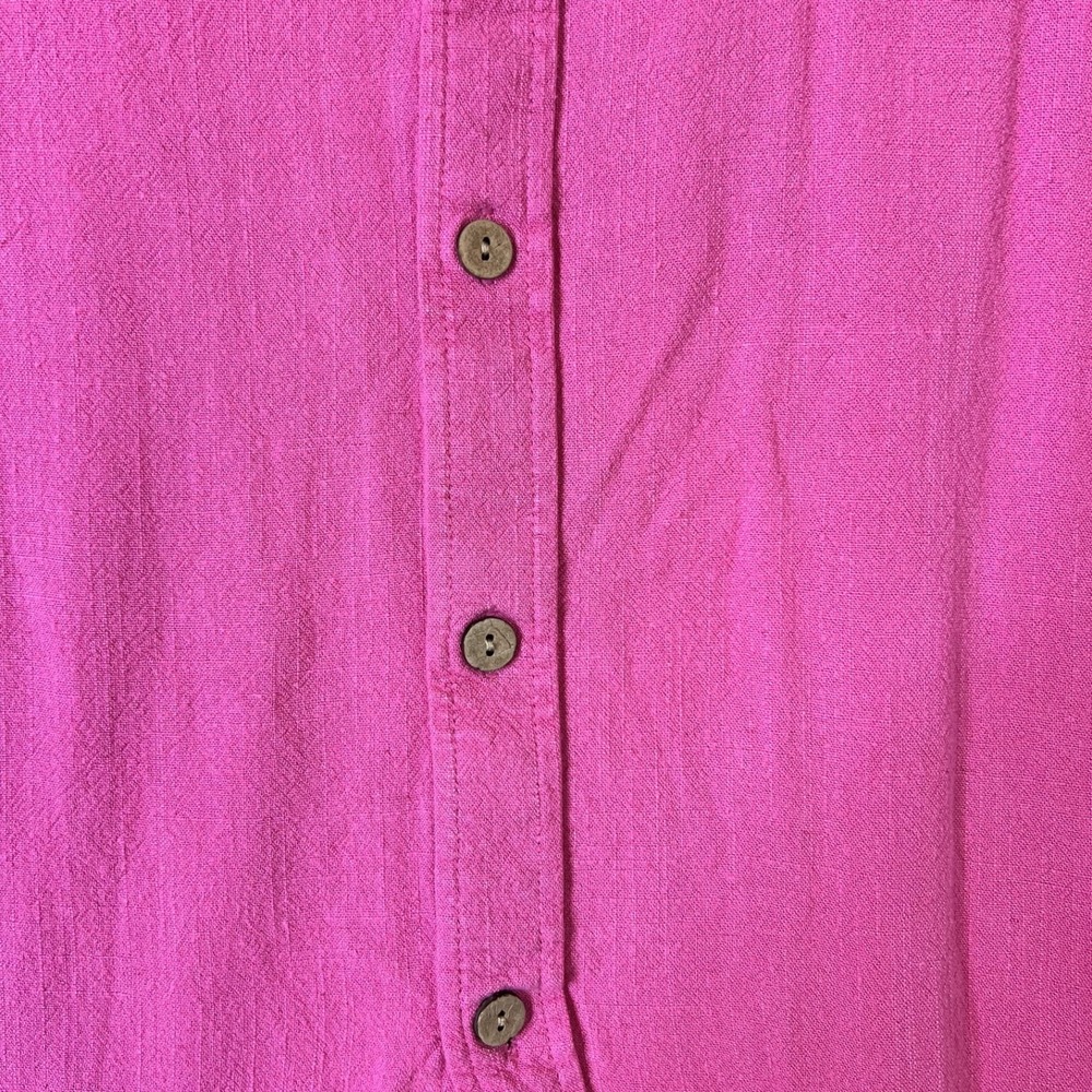 100% Cotton Pink Boho Gauze Lagenlook Organic Festival Button Up Top Women XL - Picture 5 of 9